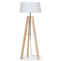 Lámpara de pie madera natural 1 luz E27