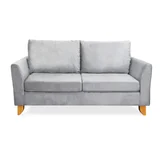 Sofa Viena 2 cuerpos pana gris claro 1.60 m