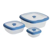 Set de 3 contenedores herméticos cuadrados azul