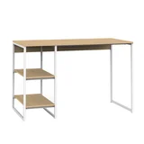 Escritorio Moderna de metal y madera con estantes blanco y paraiso