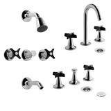 Kit de Grifería bimando para Lavatorio - Bañera y Bidet Petalo