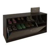 Mueble zapatero pie de cama roble negro