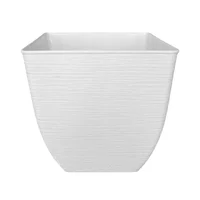 Maceta cuadrada de plástico Owen 15 cm blanco