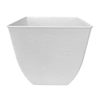 Maceta cuadrada de plástico Owen 25 cm blanco