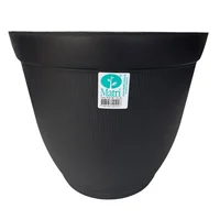 Maceta circular de plástico Finny 30 cm negra