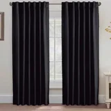 Pack de 2 cortinas de tela black out negro 140 x 220 cm