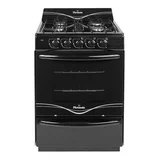 Cocina a gas 56 cm 4 hornallas negra FLOR 5517F