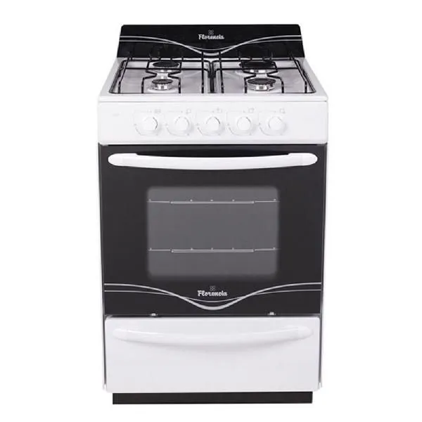 Cocina a gas 56 cm 4 hornallas blanca FLOR 5516F
