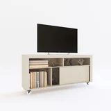 Rack de TV Boston 65" crema con ruedas
