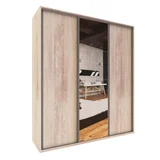 Placard 3 puertas corredizas con 2 cajones pino cascina con espejo
