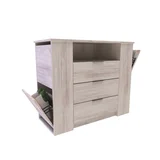 Cómoda 3 cajones con zapatero pino cascina