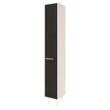 Mueble Escobero Moscú 1 puerta con estante  blanco y roble termo negro 30 cm