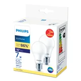 Pack de 2 lámparas LED 7W E27 luz cálida
