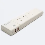Zapatilla eléctrica 3 tomas 1.5 m negra usb doble