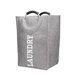Cesto de ropa con manija para baño gris oscuro 50 x 35 cm