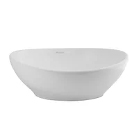 Bacha ovalada de apoyo 40 cm blanca brillante