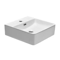 Bacha cuadrada de apoyo 1 agujero 42 cm blanca brillante