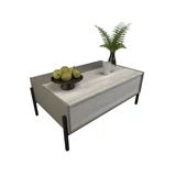 Mesa ratona Metal Wood de MDP gris nogal