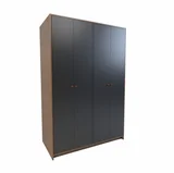 Placard Senior 4 puertas con 2 cajones nogal negro