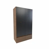 Placard Senior 4 puertas con 4 cajones y zapatero nogal negro