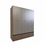 Placard Senior 6 puertas con 7 cajones y zapartero nogal gris