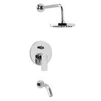 Grifería monocomando para bañera Vera plateada