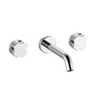 Grifería bimando para lavatorio Senza de pared cromada