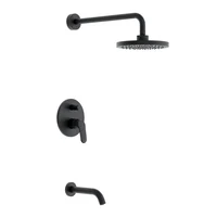 Grifería monocomando para bañera Kassia con transferencia negra