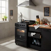 Cocina a gas 4 hornallas negra MASCL56NL