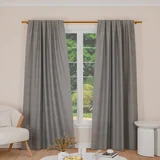 Cortina de tela black out Lino gris 130 x 220 cm