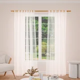 Cortina de tela traslúcida Voile blanca 130 x 210 cm