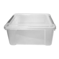 Caja plástica con tapa Praga transparente 68 Lts. 40 x 60 x 33 cm