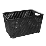 Canasto Ratán de plástico negro 20 Lts. 43.5 x 22.7 x 29.8 cm