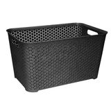 Canasto Ratán de plástico negro 40 Lts. 54 x 29 x 35 cm
