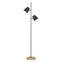 Lámpara de pie Kona 2 luces negra E27