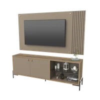 Rack de TV con panel 65" roble davos y gris arcilla