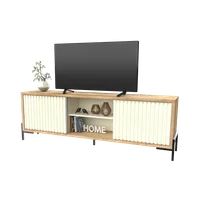 Rack de TV 65" roble natural y blanco laca