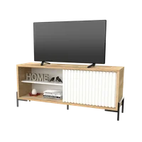 Rack de TV 60" roble natural y blanco laca