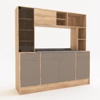 Kit de cocina Dolce 187 cm Roble natural/Gris cubanita