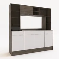 Kit de cocina Dolce 187 cm Roble denver grafito/Blanco
