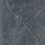 Porcelanato pulido marmolado Suria Grey gris oscuro brillante 60x60 cm