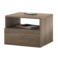 Mesa de luz con 1 cajón flotante negro