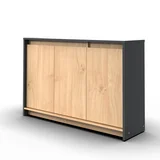 Vajillero Niza 84 x 130 x 35 cm gris y roble kendal