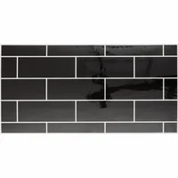 Pack de 2 placas autoadhesivas Subway 60 x 30 cm negro