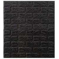 Placa autoadhesiva 3D Brick 77 x 70 cm negro