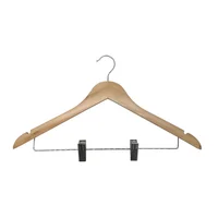 Percha de madera con clips natural