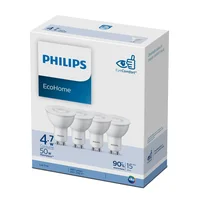 Pack de 4 lámparas de luz LED GU10 Ecohome 4.7 W luz fría