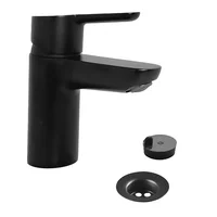 Grifería monocomando para lavatorio bajo Puelo negra