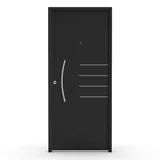 Puerta de exterior acero Curva negra 80 x 200 cm derecha
