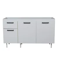 Bajo mesada 3 puertas 1 cajón Turin blanco 82.5 x 140 x 50 cm